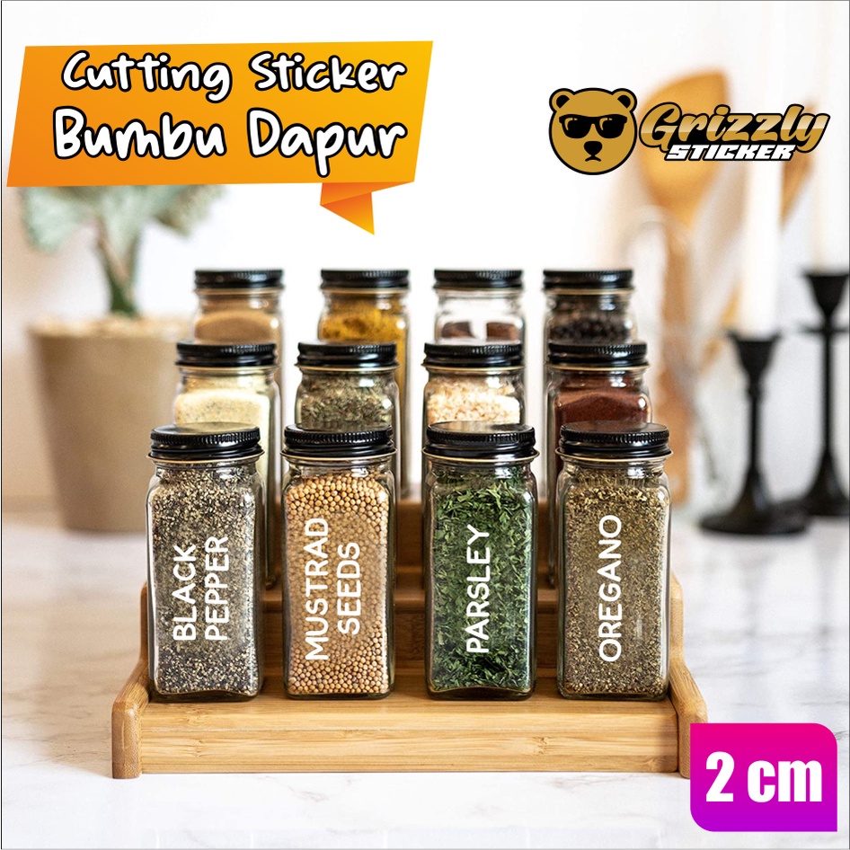 

Sticker Cutting Stiker Bumbu Dapur Label Toples Botol Tumbler 2 cm