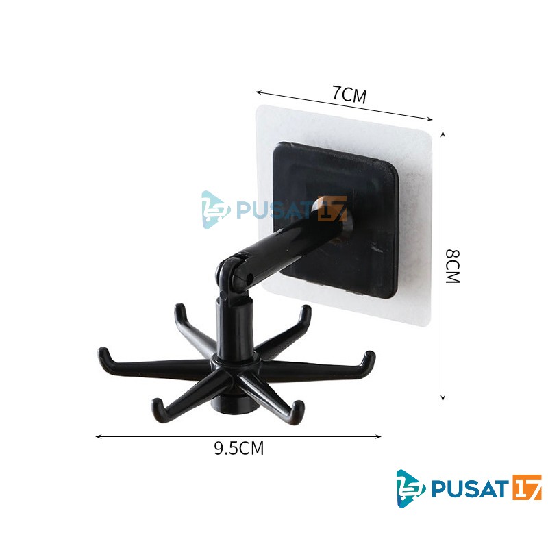 GANTUNGAN TEMPEL DINDING TEMBOK HOOK 6 KAIT 360 DERAJAT HOOK PUTAR HANGER SERBAGUNA GANTUNGAN DAPUR