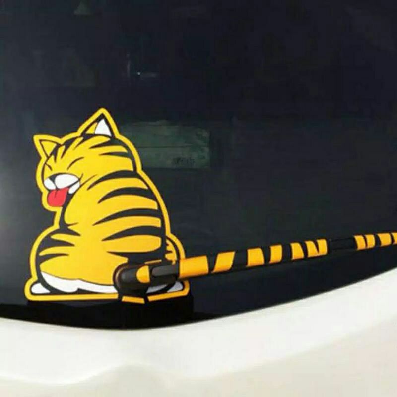 STICKER STIKER KACA MOBIL STIKER KUCING LUCU