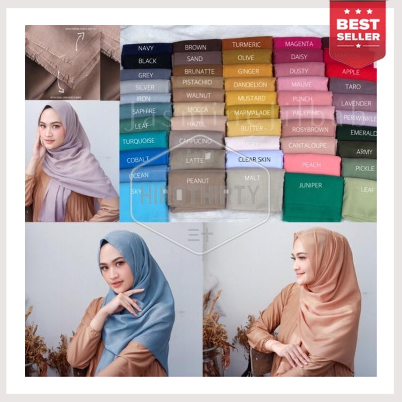 50 Warna Pashmina Polos Saudia Poly Cotton Katun Voal Voile Ultrafine  Rawis Umama Scarf Limited