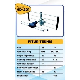 paling diminati] Antena TV Digital Matrix HD 201 Hd-201 untuk STB Set Top Box Analog
