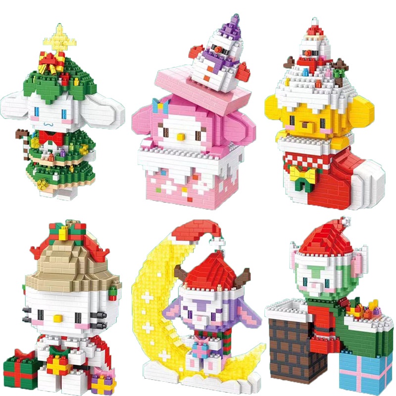 Merry Christmas Mini building Blocks Mainan Cinnamoroll HelloKitty Nano Block Lucu Untuk Hadiah Anak