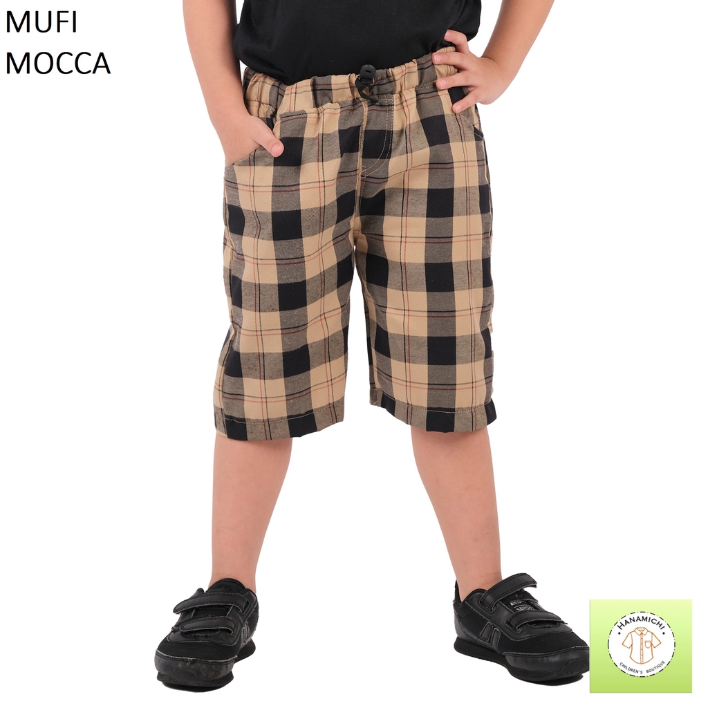 Hanamichi MUFI Celana Pendek Anak Casual Motif Kotak