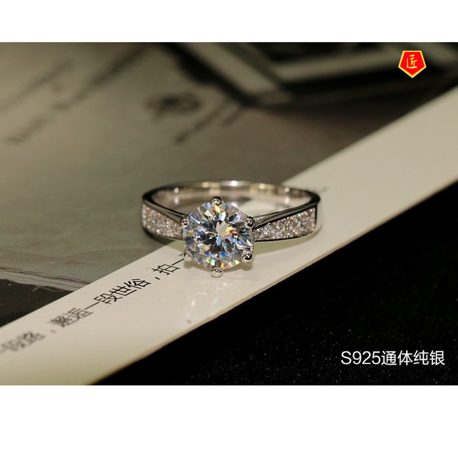 [Ready Stock]Luxury Classic Six-Claw Diamond Ring