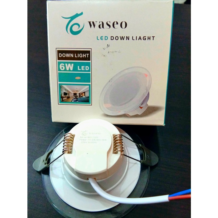 DOWNLIGHT LED WASEO 6W 3 WARNA PUTIH - KUNING - SEMU KUNING