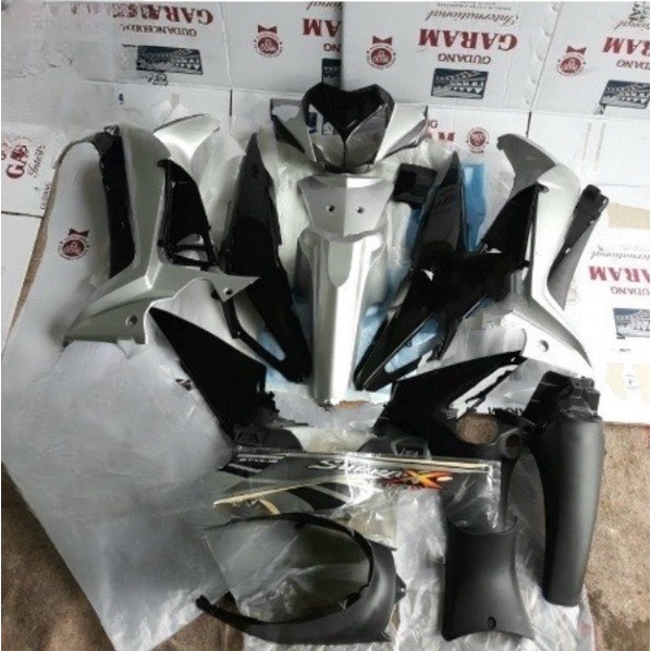 Full Set cover body Supra x 125 Batman silver / fullset Cover Body kasar halus Supra x Batman