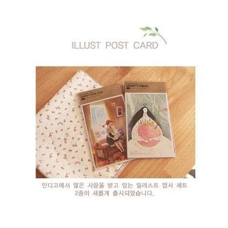 

postcard Ilustration jual perpack isi 10 lembar untuk ucapan walldeco dll bahan kertas premium