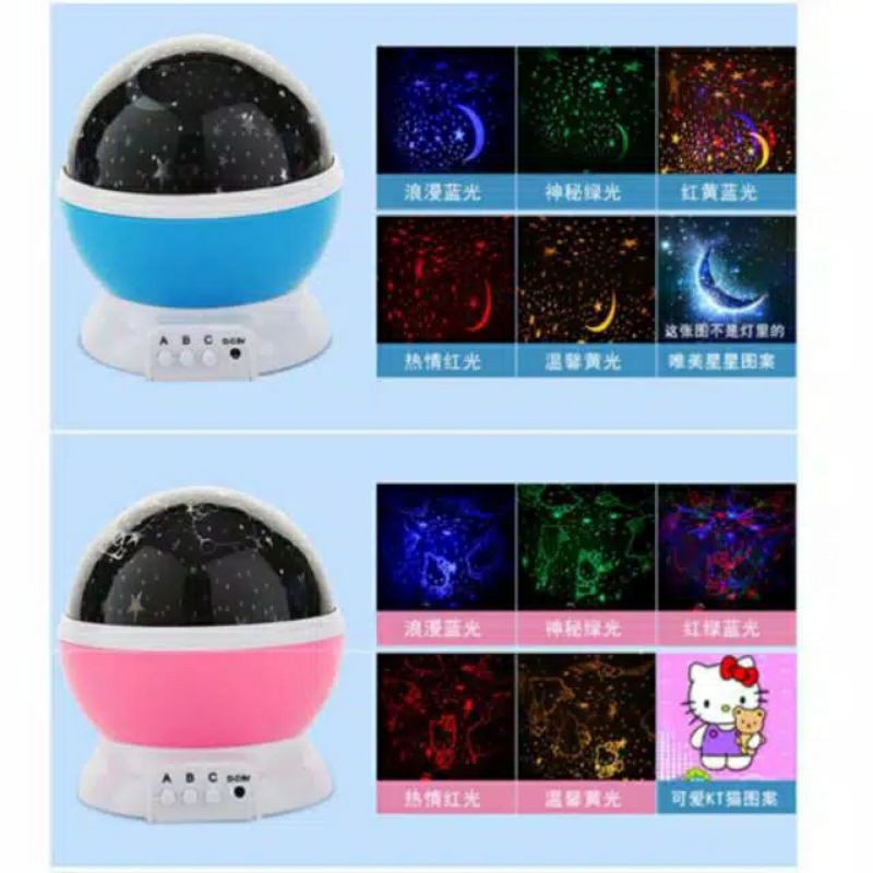 [ BISA COD ] Lampu tidur LED proyektor rainbow warna warni tidur star master bulat bulan bintang