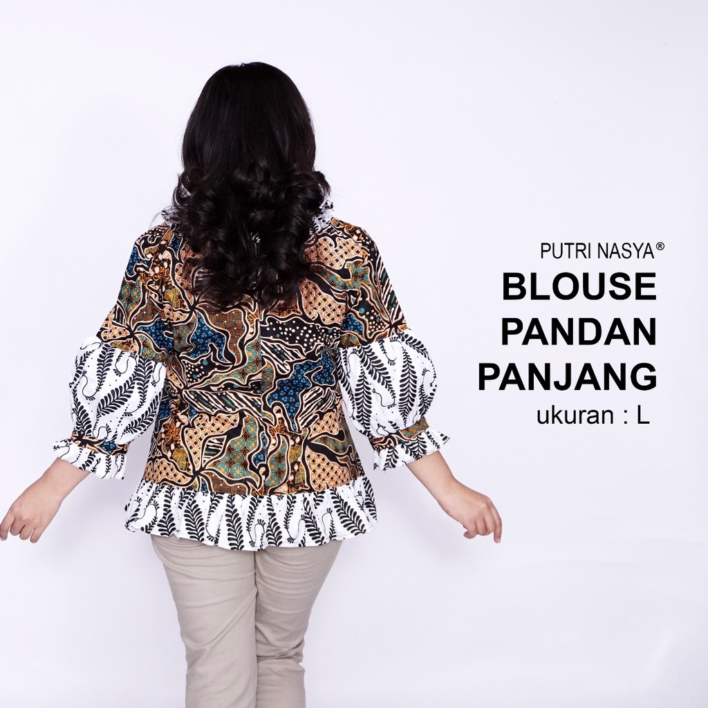 Blouse Batik Big Size LD 140 Wanita Atasan Batik Jumbo S-M-L-XL-2L-3L-4L-5L-6L-7L Model Blus Jumbo Kerja Batik / Blus Batik Big Size Formal Seragam Kantor / Pakaian Batik Kekinian Model Terbaru