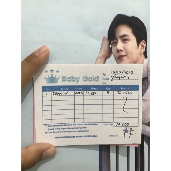 baby gold 0,005gr emas minigold bisa tukar antam-Nota babygold 10pcs