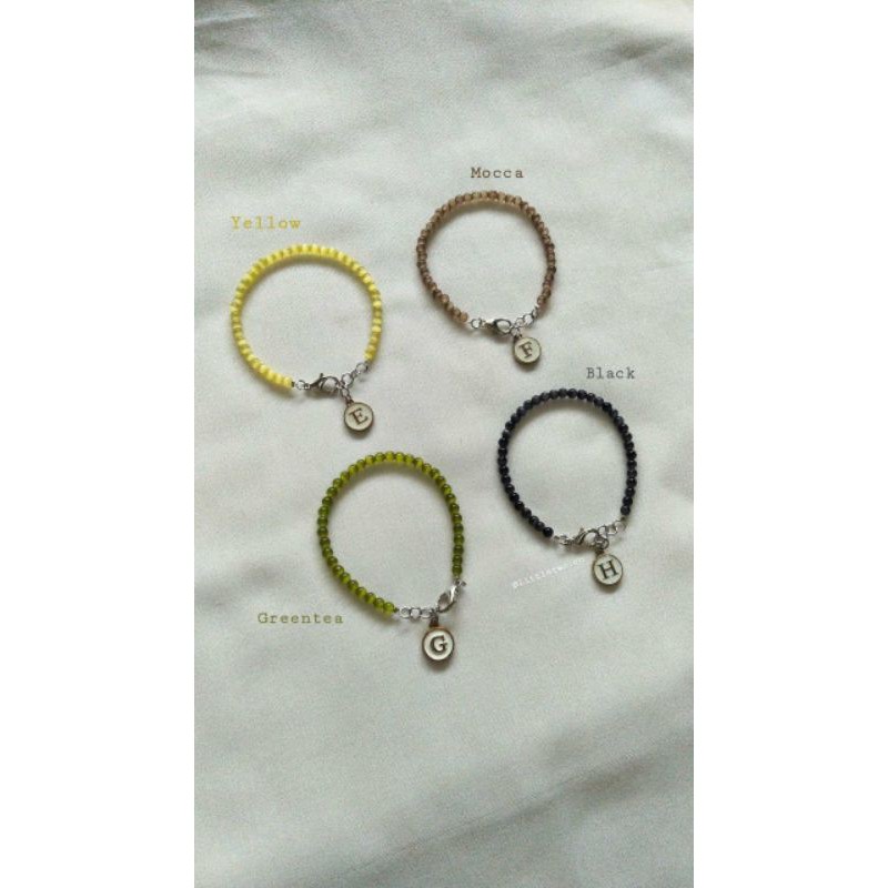 LITTLETWO Gelang Batu alam Cat Eye - (belum termasuk bandul) -  CAT EYE  size 4mm Gelang Wanita Stainless Steal Anti Karat