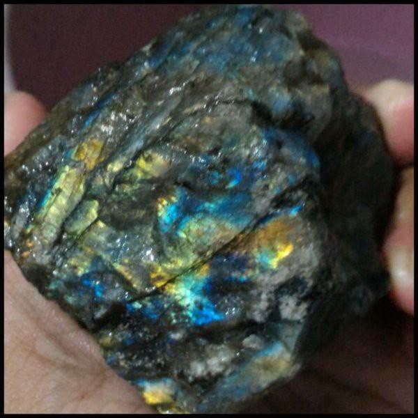 BAHAN ROUGH NATURAL BATU AKIK LABRADOR RAINBOW FELDSPAR (LABRADOR PELANGI) TERMURAH 