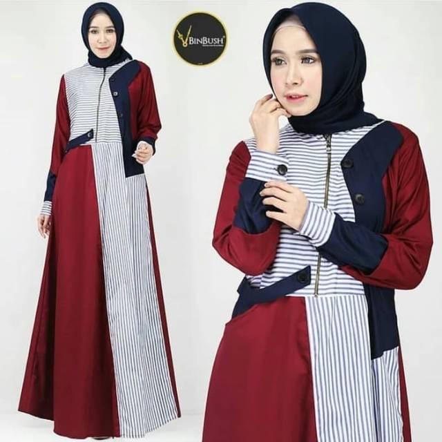 Baju Gamis Muslim Wanita Terbaru Abidah Dress Termurah