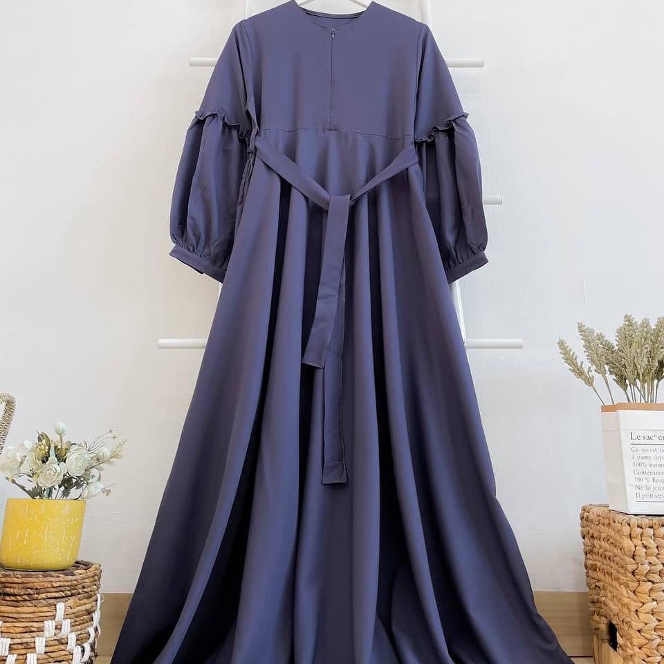 Sandra Dress Muslim Wanita Lebaran murah terbaru kondangan konveksi.tanah.abang Moscrepe-daily smoke