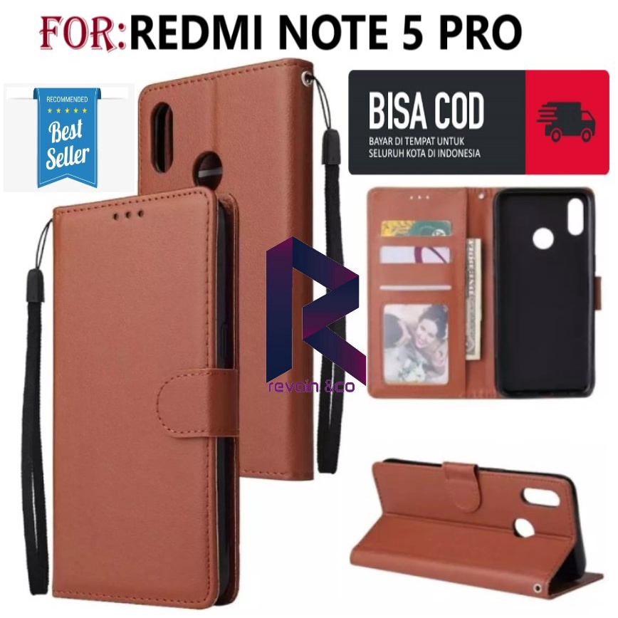 FLIP COVER XIAOMI REDMI NOTE 5 PRO FLIP WALLET LEATHER KULIT PREMIUM SARUNG BUKA TUTUP KESING HP FLIP CASE XIAOMI REDMI NOTE 5 PRO