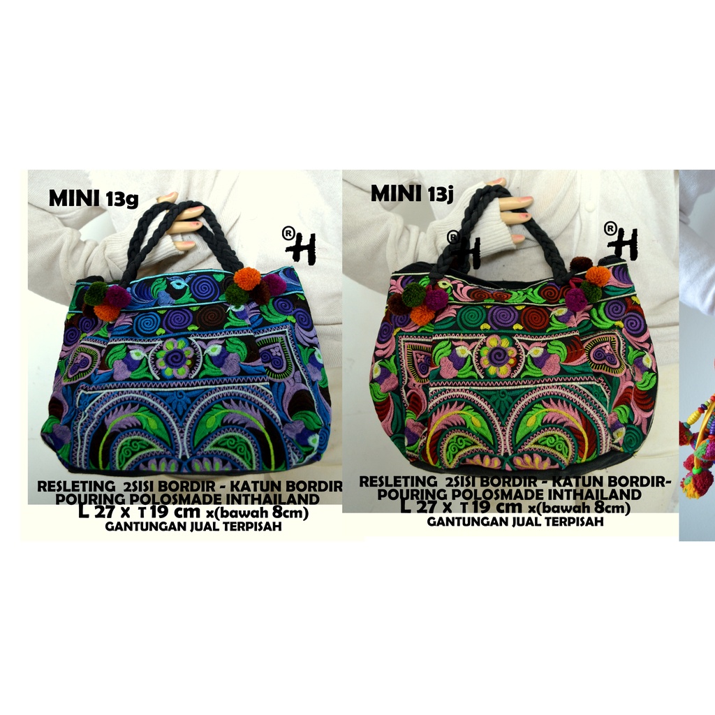 tas bordiran import/tas thailand/tas slempang/tas etnik/clutch/tas pingang/dompet/tote bag/top handl