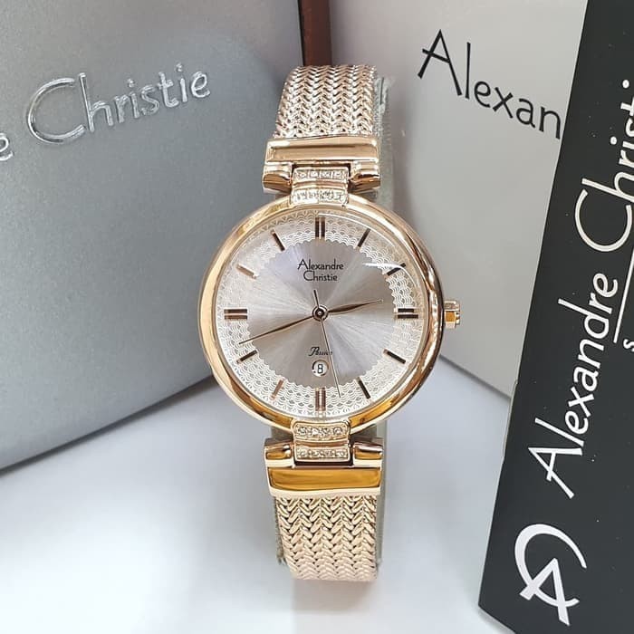 jam tangan wanita alexander cristie original ac2757 rosegold
