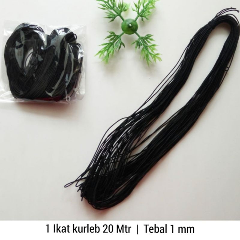 

Tali Karet 1 mm Warna Hitam 1 Ikat kecil-Bahan Kalung Gelang Aksesoris
