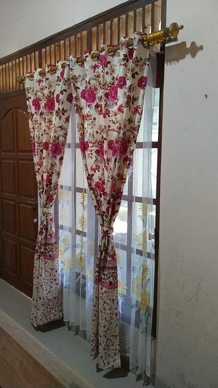 Terlaris Grosir Gorden Smokering Homemade Motif Brown Flower Ukuran 120x220