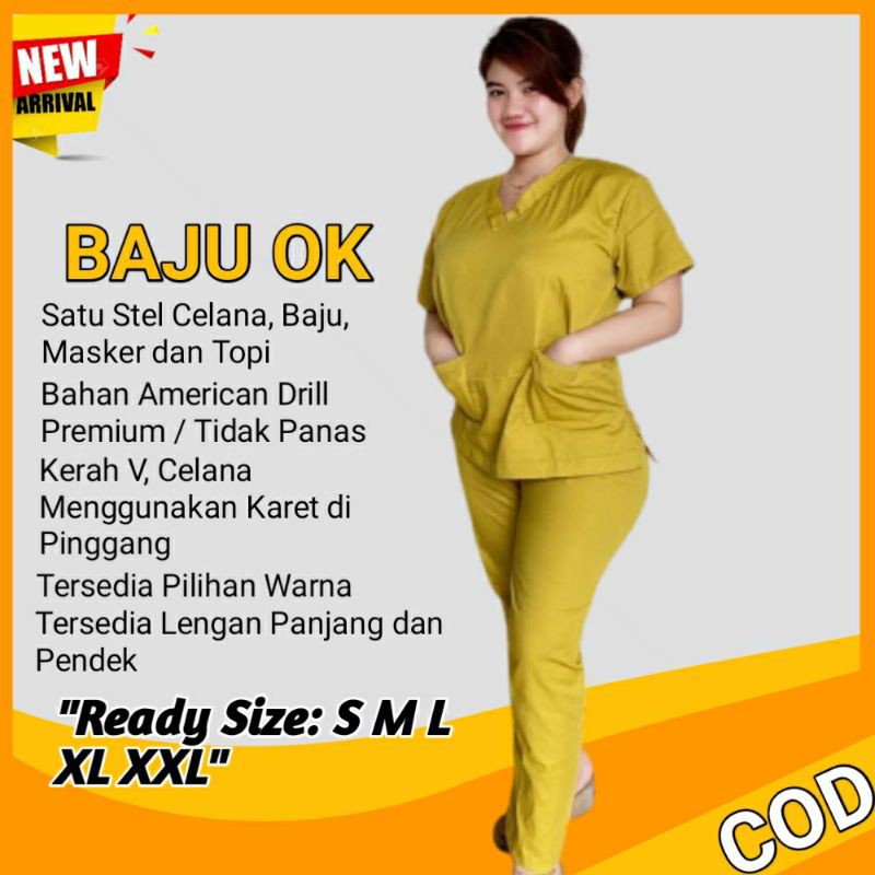 BAJU OK LENGAN PANJANG & LENGAN PENDEK/ BAJU PERAWAT OK /BAJU JAGA DOKTER/BAJU SERAGAM OK