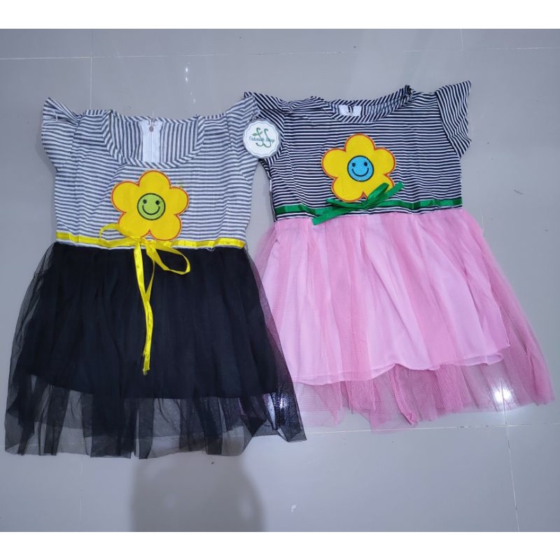 Dress anak cewek perempuan  3 4 tahun ( dress tutu strippina )