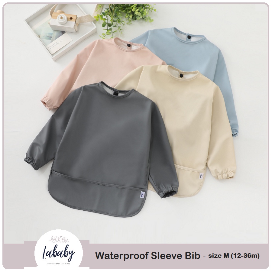 Lababy Waterproof Sleeve Bib - Size M | Celemek Bayi