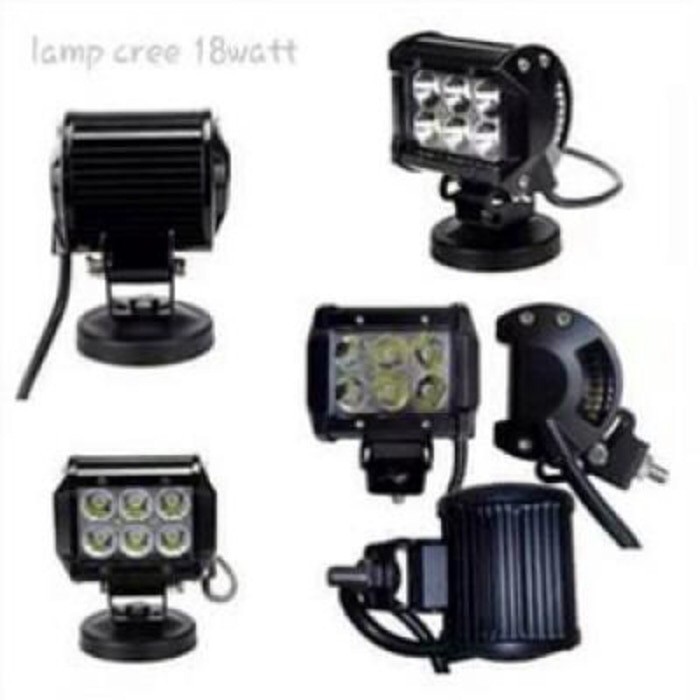 LAMPU SOROT TEMBAK LED CREE 6 MATA SISI TEMBAK KABUT 18W MOTOR MOBIL