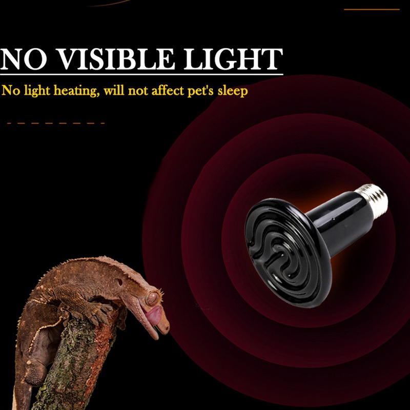 ★25/50/100W★Heater Reptil Lampu Pemanas Bahan Keramik Nomoypet Lampu Pemanas Tanpa Cahaya