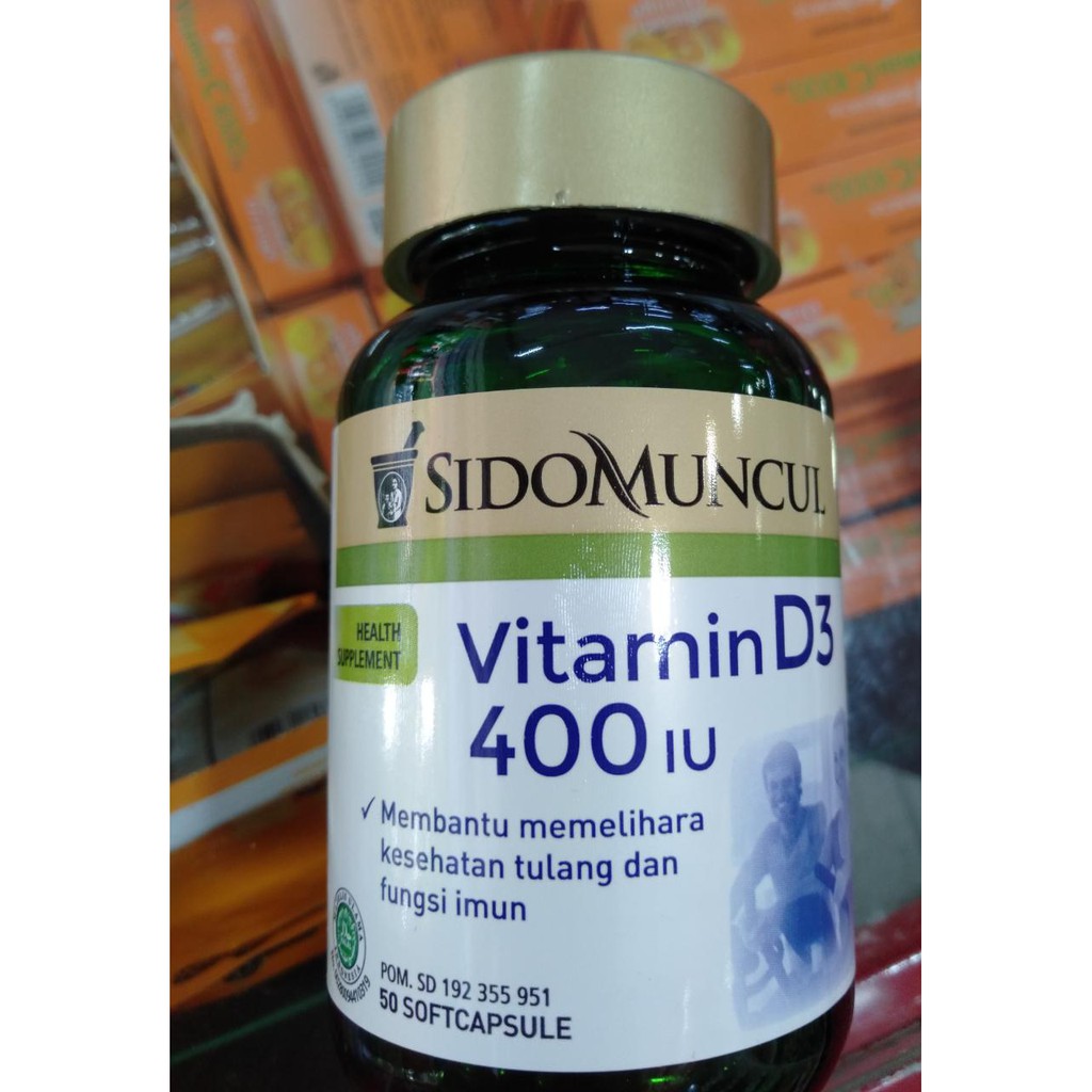 Sidomuncul Vitamin D3 400 IU isi 50 Soft Kapsul