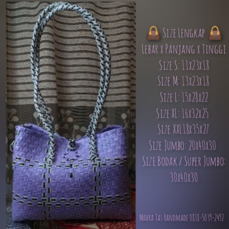 Tas Anyam Jali Premium Size S, M, L MODEL PETTY/ PETTI PENDEK, Asli Ponorogo