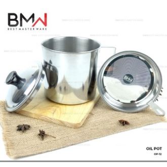 Oil Pot Saringan Minyak Stainless 1200 Ml Tempat Minyak 12CM Serbaguna