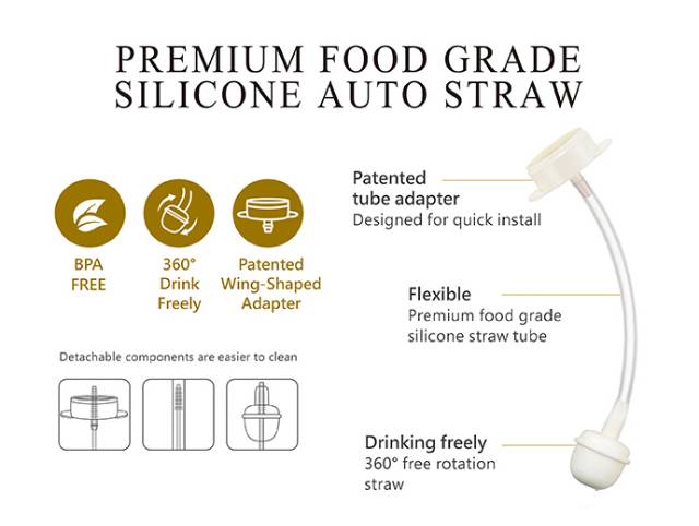 SIMBA Dorothy PPSU Wide Neck Feeding Bottle with Auto Straw &amp; Handle 200ml S61871 S61870 S61874