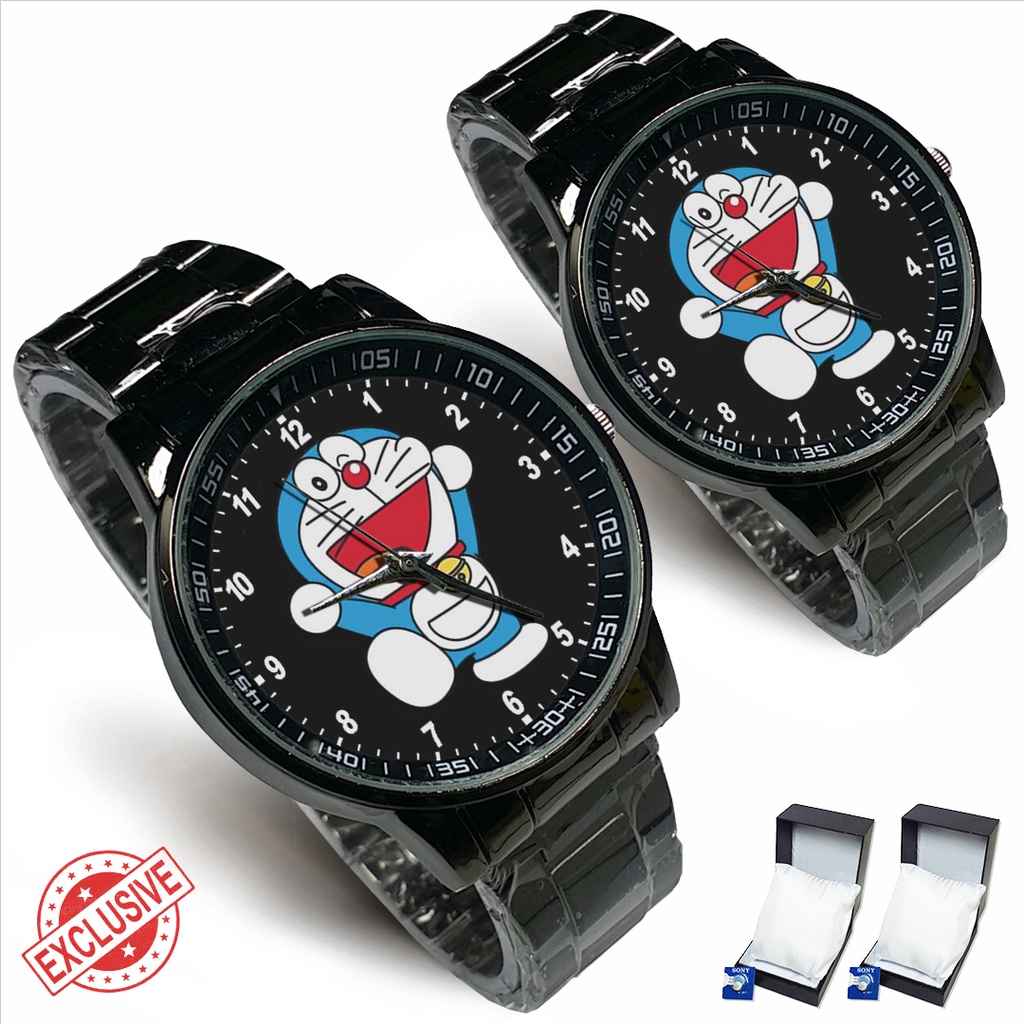 Jam Tangan Rantai Couple DORAEMON MOTIF - 2 (Special)