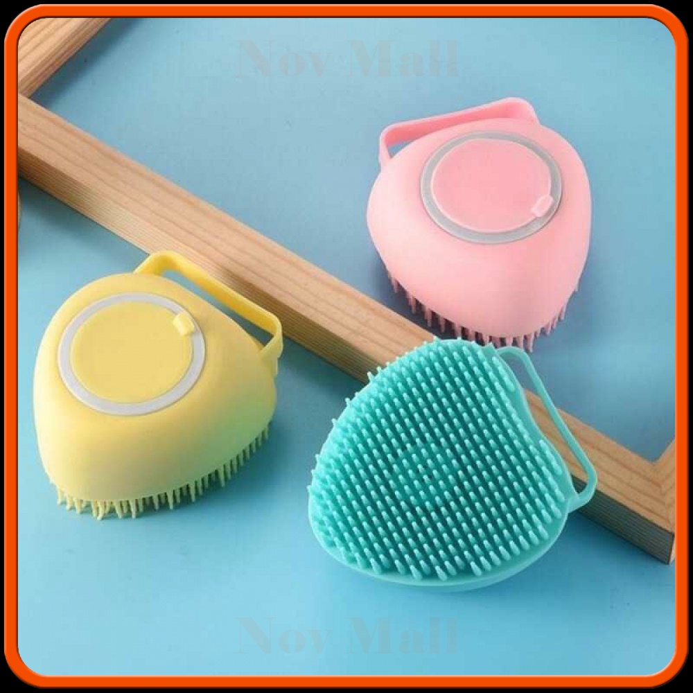 Sikat Mandi Badan Bath Brush Silicone Soap Container - BBM985