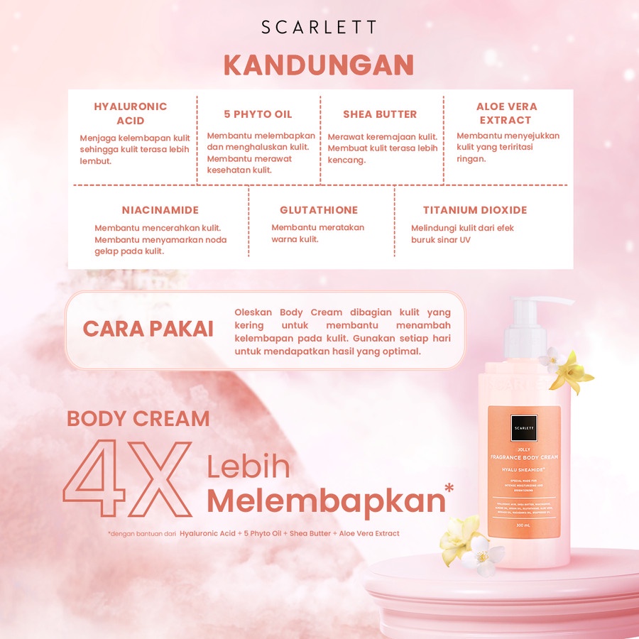 ❤️ Cloudy ❤️ SCARLETT WHITENING Body Cream Happy - Charming - Jolly I 300ml