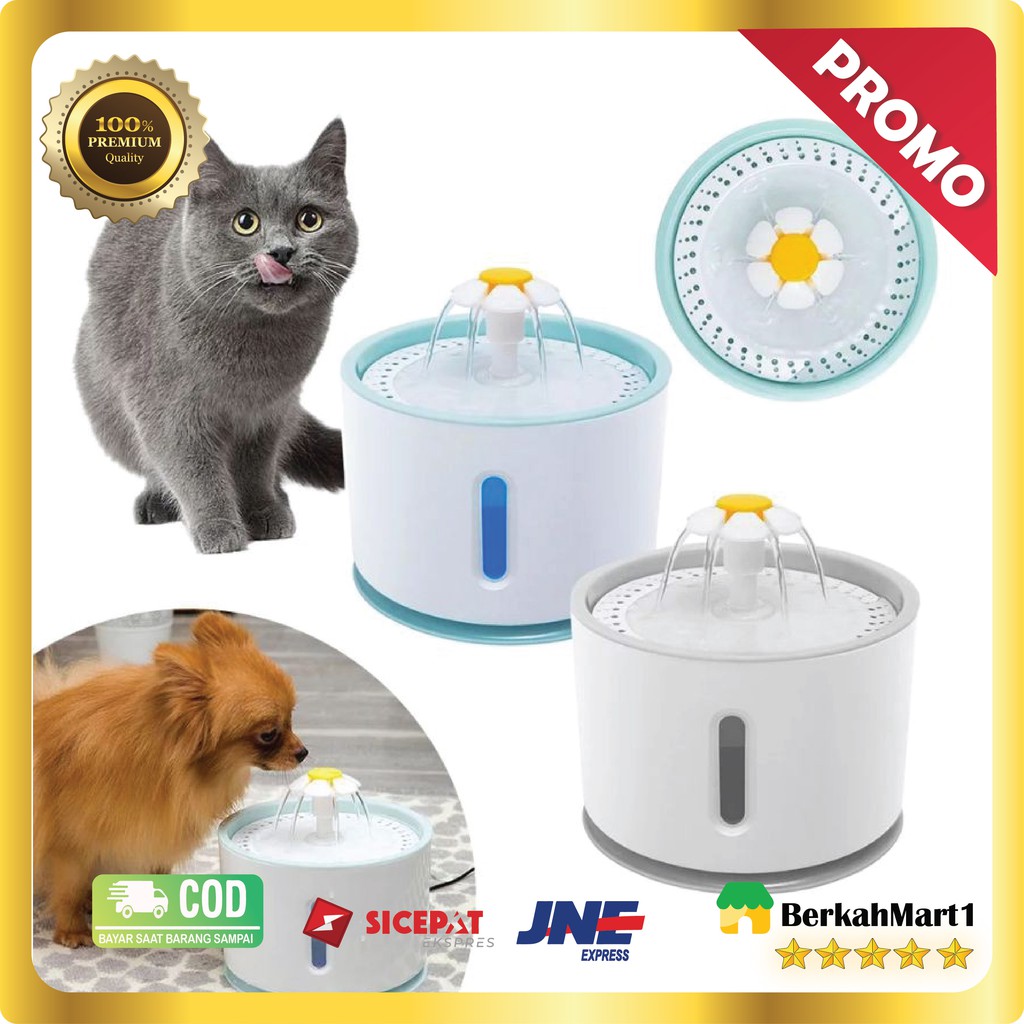 2.4L Cat Dog Flower Outlet Automatic Pet Fountain Water Dispenser Drinking Bowl Tempat Minum Kucing Original