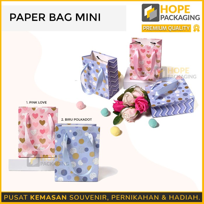 

[5 pcs] Paper Bag Mini Motif Polkadot Lucu Gift Bag Souvenir Tas Kado - No.3 Gold
