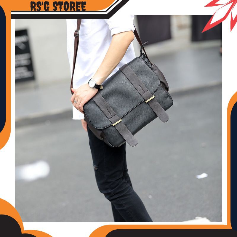 RG102 Tas Selempang Tas samping Tas laki-laki Tas cowok Tas pria Tas cewek Tas wanita Tas kulit