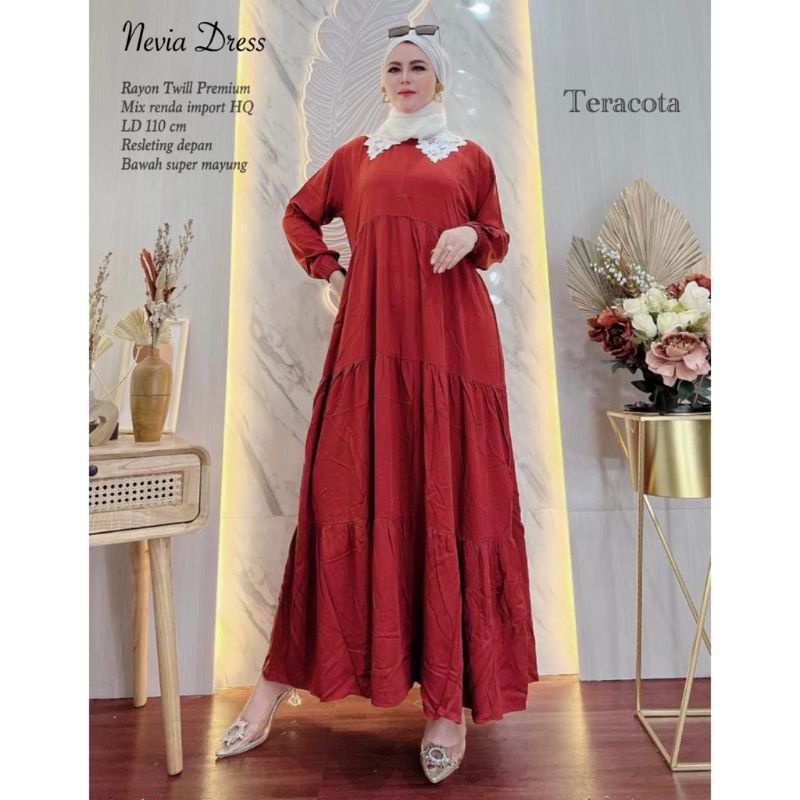 Gamis renda rayon Twill //JF1072