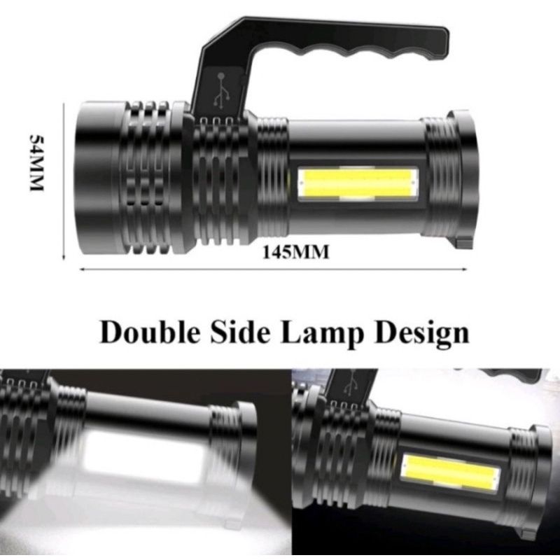 Senter Flashlight 7031 + COB 4 Mode -  Senter 7031