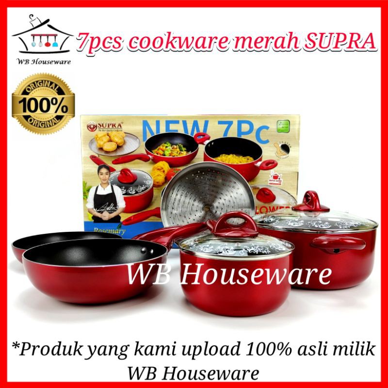 Panci Set Supra / 7pc cookware set rosemary / Panci set Aluminium Supra