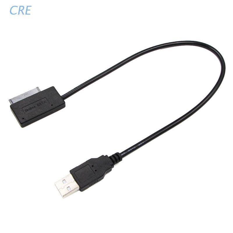 Cre Kabel Adapter Converter Usb 2.0 Mini Sata Ii 7 + 6 13pin Untuk Hard Disk Laptop / Cd / Dvd Rom