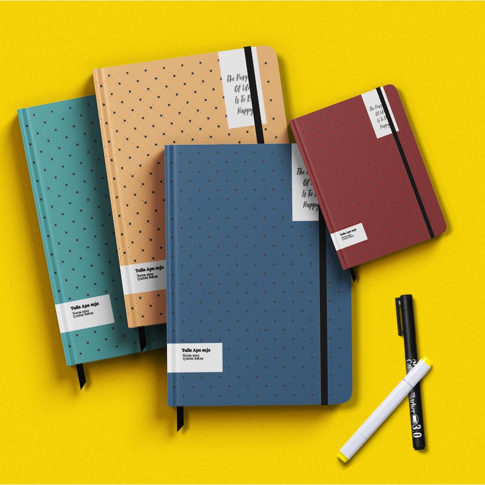 Jual Buku Tulis Catatan Notebook hard Cover Sampul Keras Ukuran A5 dan