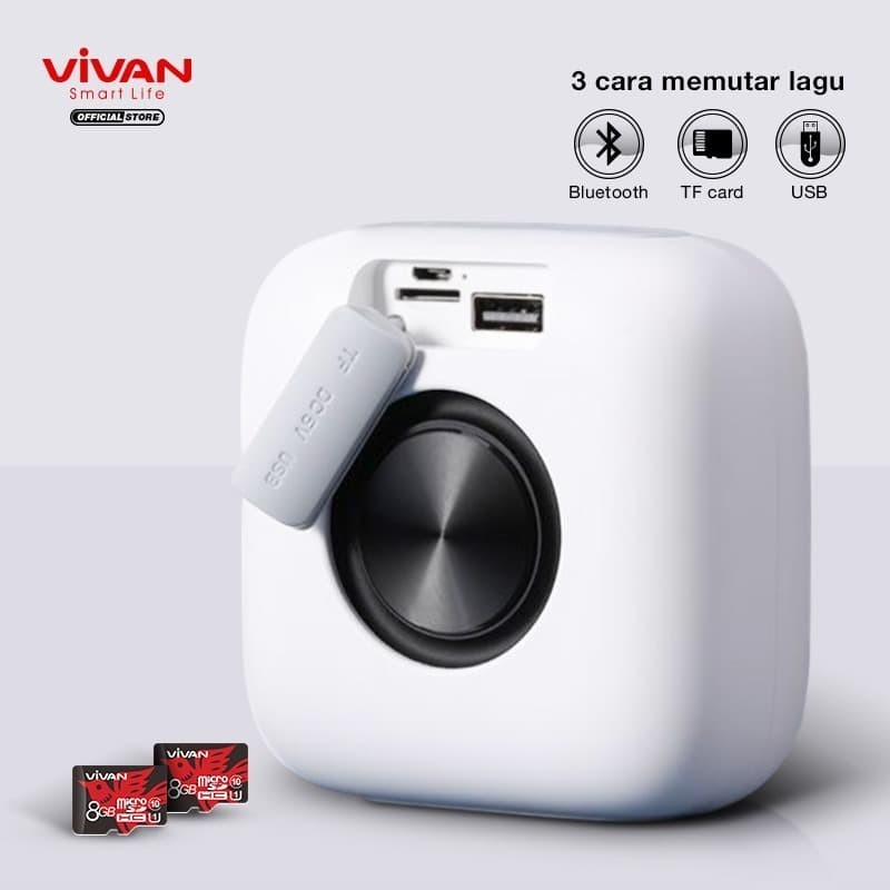 Speaker Portable Bluetooth 5.0 VIVAN Outdoor Waterproof Support SD Card VS1