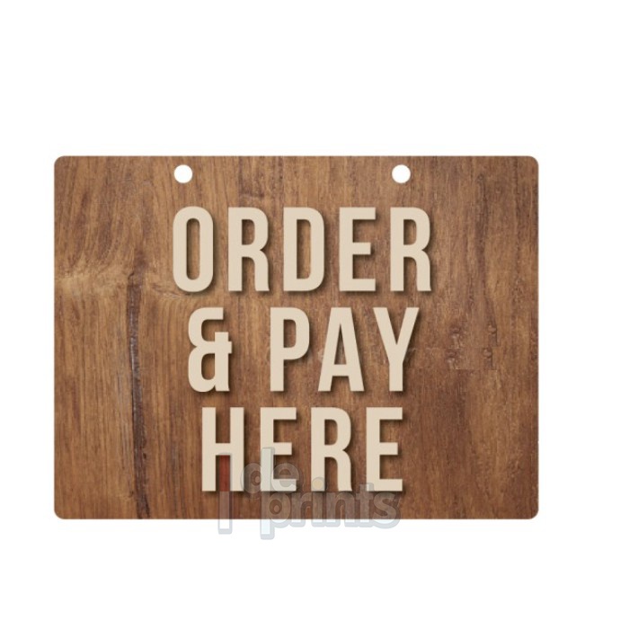 Order & Pay Here Sign Unik Kayu| Signage Order & Pay Here / order dan bayar disini
