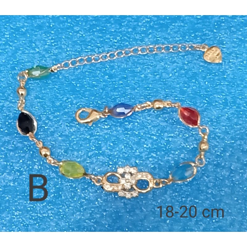 RAL401. Gelang tangan xuping wanita dewasa lapis emas dgn mata zircon ukuran 18-20 cm