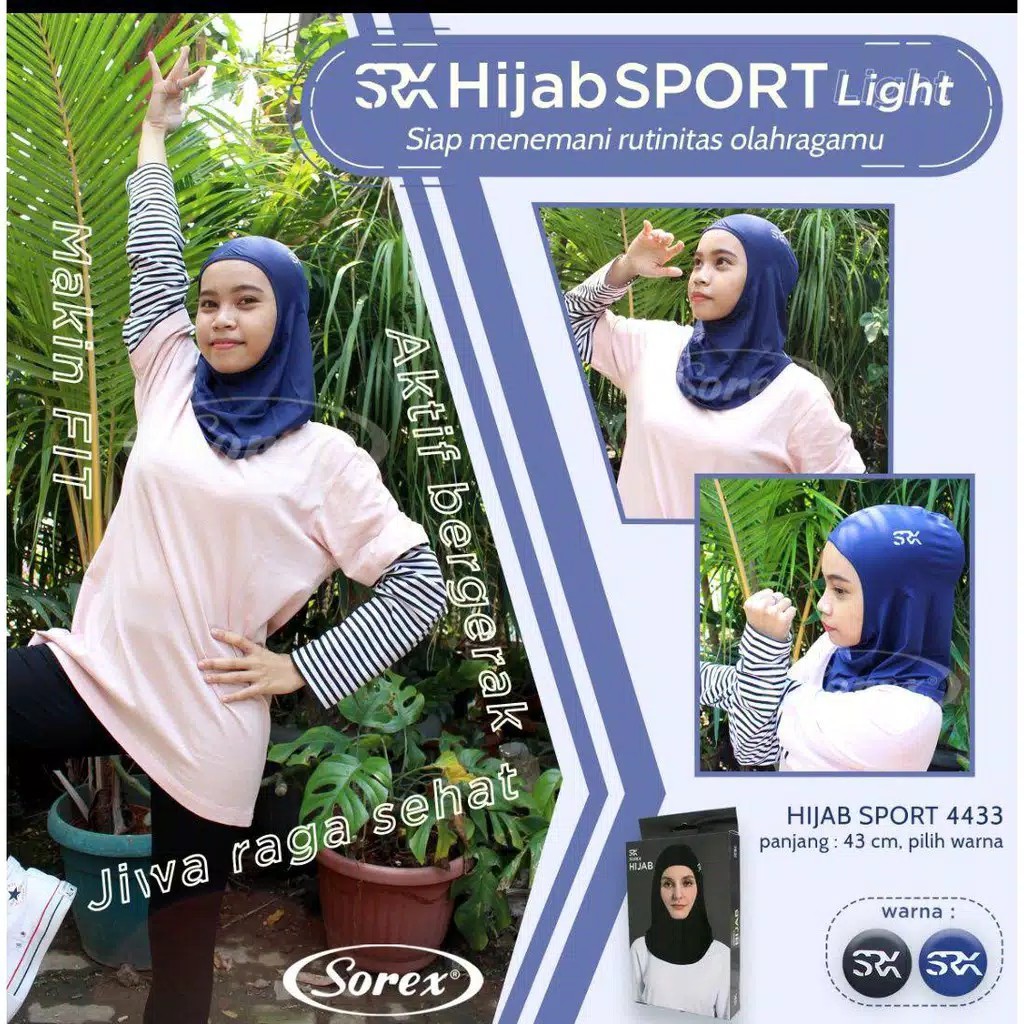 K907 - HIJAB OLAH RAGA WANITA MUSLIMAH SOREX NYAMAN DIPAKAI ALL SIZE