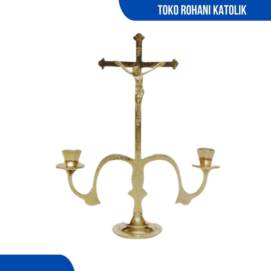 SALIB DUDUK CHANDELIER / SALIB MEJA KATOLIK / SALIB YESUS / SALIB KATOLIK/TEMPAT LILIN / SALIB ALTAR