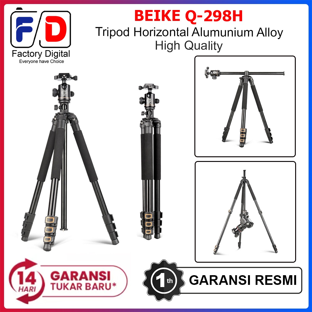 Beike Q298H Q-298H Tripod Horizontal Alumunium Alloy Bukan Beike Q999H