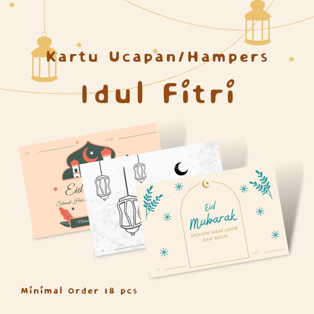 Jual [Ivory 15x10cm] Kartu Ucapan Hampers Lebaran - Kartu Ucapan Idul